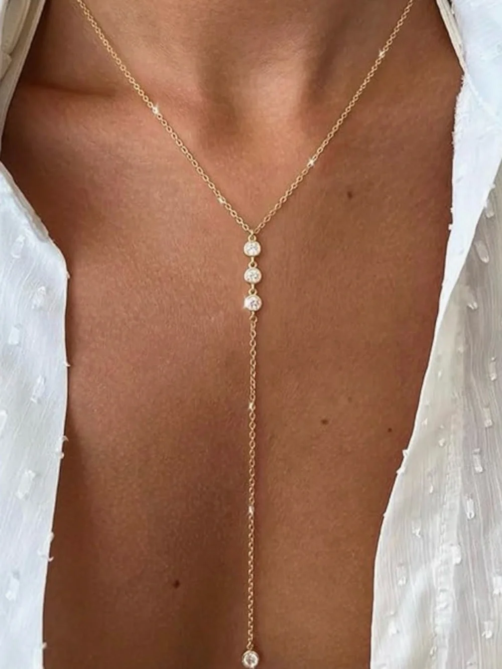 NEW 14k Gold Plated Cubic Zirconia Necklace
